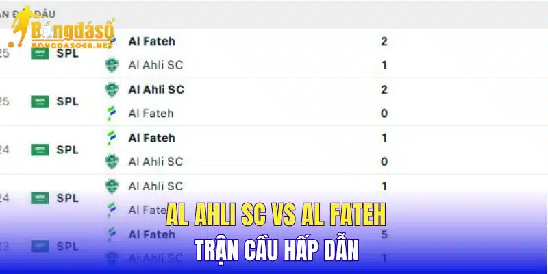 Al Ahli SC vs Al Fateh trận cầu hấp dẫn