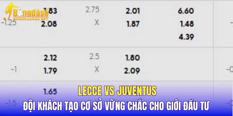 Lecce vs Juventus đội khách tạo cơ sở vững chắc cho giới đầu tư