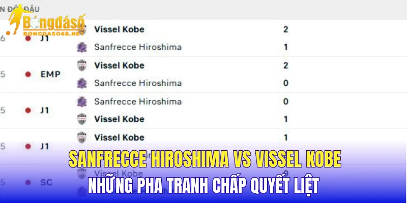 Sanfrecce Hiroshima vs Vissel Kobe những pha tranh chấp quyết liệt