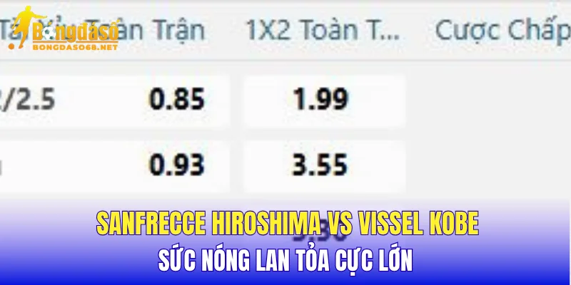 Sanfrecce Hiroshima vs Vissel Kobe sức nóng lan tỏa cực lớn