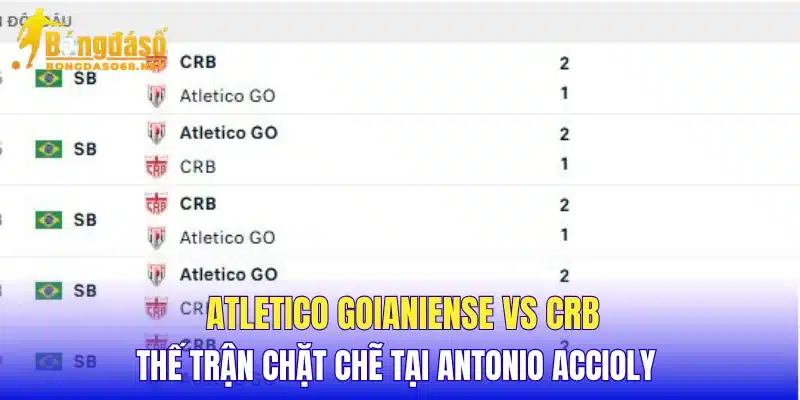 Atletico Goianiense vs CRB thế trận chặt chẽ tại Antonio Accioly