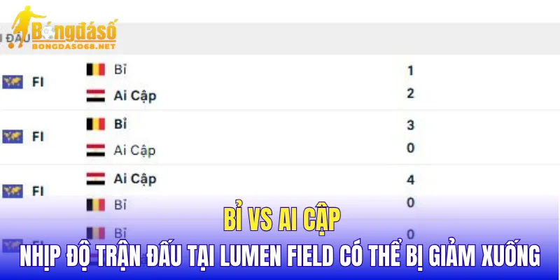 Bỉ vs Ai Cập nhịp độ trận đấu tại Lumen Field có thể bị giảm xuống