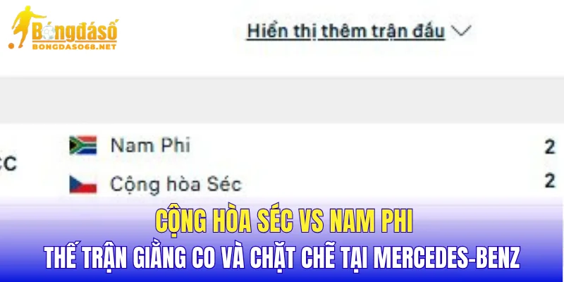 Cộng Hòa Séc vs Nam Phi thế trận giằng co và chặt chẽ tại Mercedes-Benz