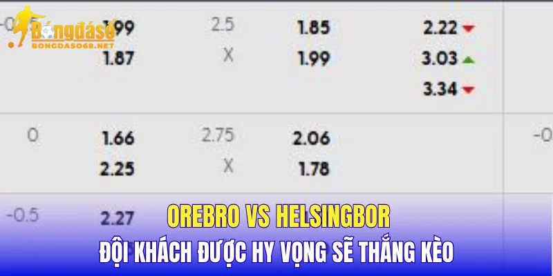 Orebro vs Helsingborg đội khách được hy vọng sẽ thắng kèo