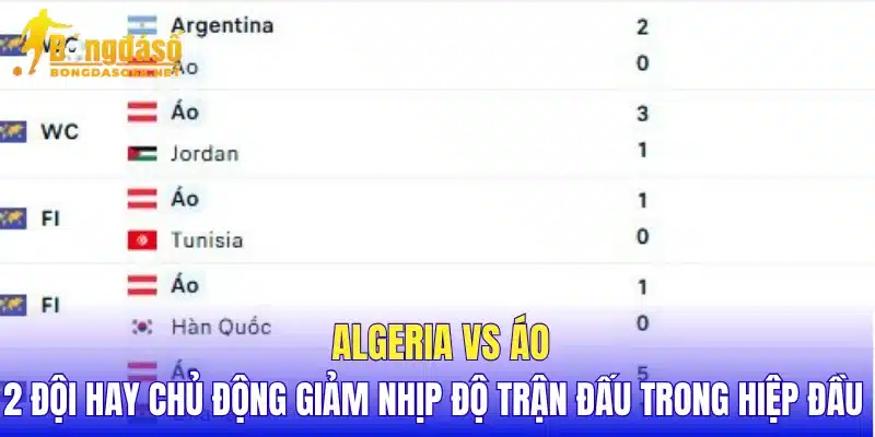 Algeria vs Áo cả 2 đội hay chủ động giảm nhịp độ trận đấu trong hiệp đầu