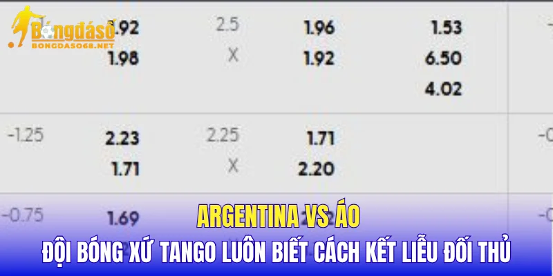 Argentina vs Áo đội bóng xứ Tango luôn biết cách kết liễu đối thủ