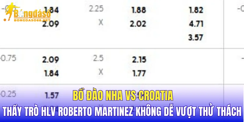 Bồ Đào Nha vs Croatia thầy trò HLV Roberto Martinez không dễ vượt thử thách