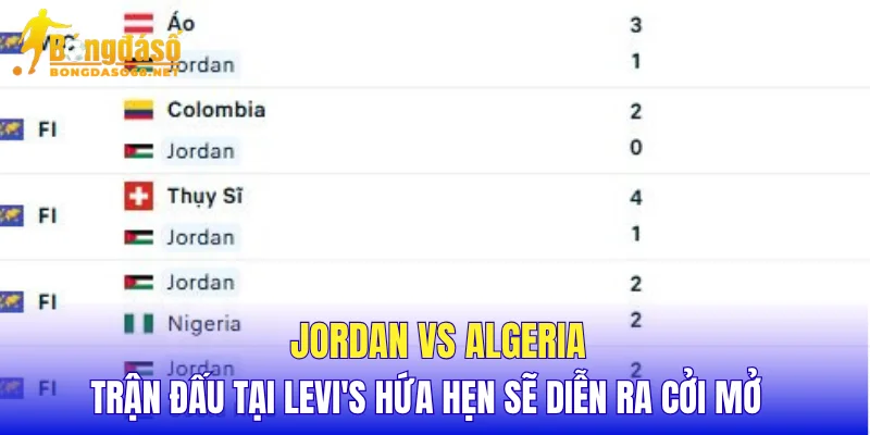 Jordan vs Algeria trận đấu tại Levi's hứa hẹn sẽ diễn ra cởi mở