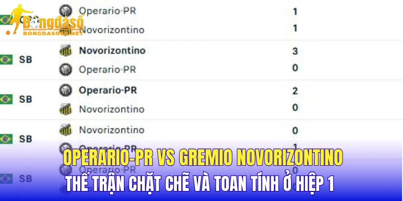 Operario-PR vs Gremio Novorizontino thế trận chặt chẽ và toan tính ở hiệp 1