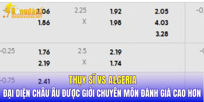 Thụy Sĩ vs Algeria đại diện châu Âu được giới chuyên môn đánh giá cao hơn