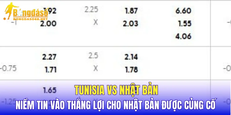 Tunisia vs Nhật Bản niềm tin vào thắng lợi cho Nhật Bản được củng cố